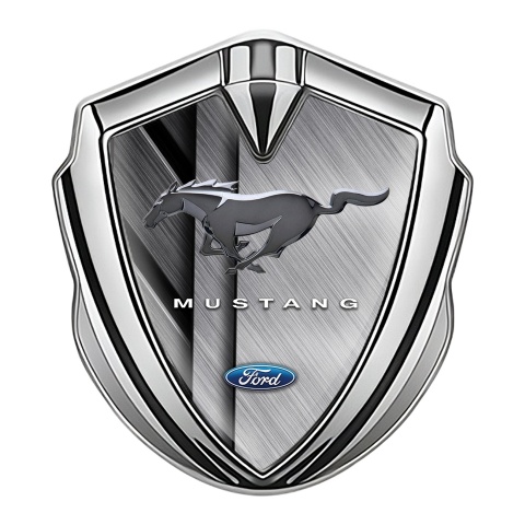 Ford Mustang Bodyside Emblem Silver Stylish Metal Effect Edition