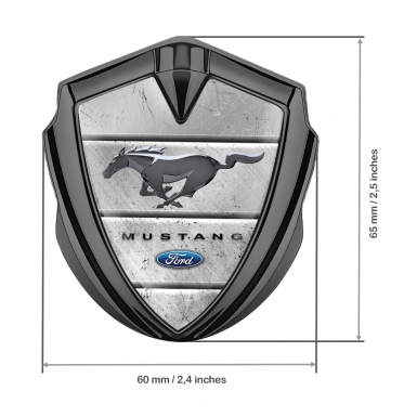 Ford Mustang Fender Emblem Badge Graphite Stone Slabs Grey Logo