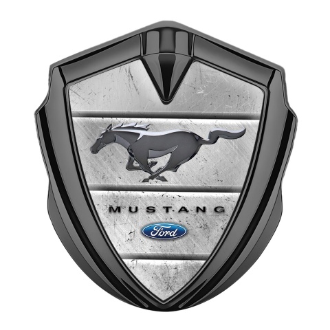 Ford Mustang Fender Emblem Badge Graphite Stone Slabs Grey Logo