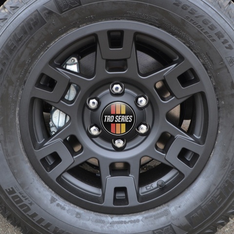 Toyota Trd Wheel Center Cap Domed Stickers Series In Black 