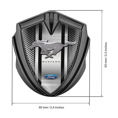Ford Mustang 3D Car Metal Emblem Graphite Sport Stripe Chromed Logo