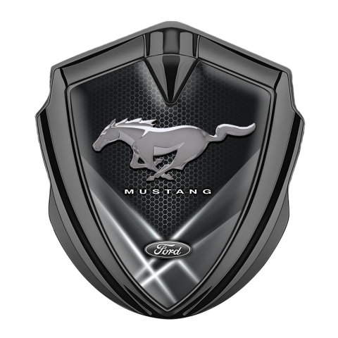 Ford Mustang Trunk Emblem Badge Graphite Grey Style Glowing Hex