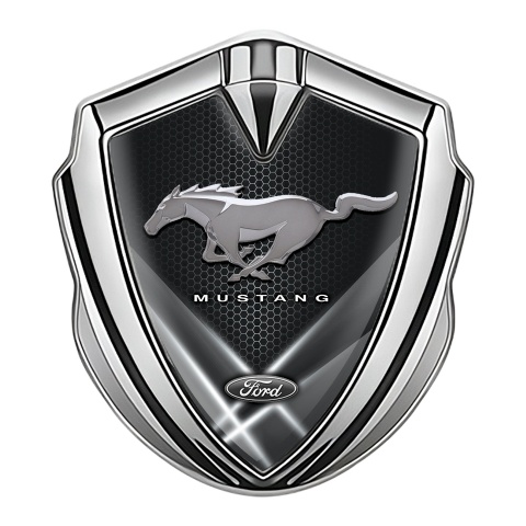 Ford Mustang Trunk Emblem Badge Silver Grey Style Glowing Hex