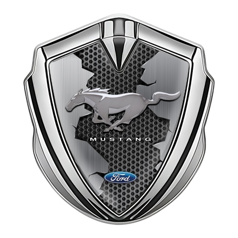 Ford Mustang Self Adhesive Bodyside Emblem Silver Dark Grille Design