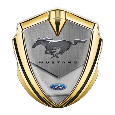 Ford Mustang Tuning Emblem Self Adhesive Gold Cut Metallic Logo