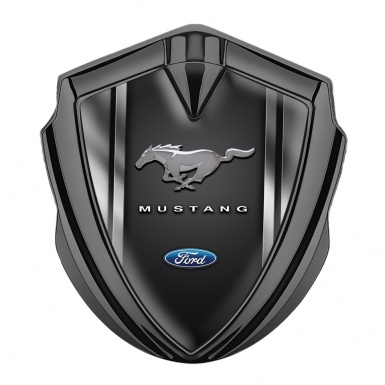 Ford Mustang Bodyside Emblem Graphite Grey Gradient 3D Effect