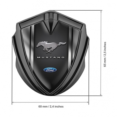 Ford Mustang Bodyside Emblem Graphite Grey Gradient 3D Effect