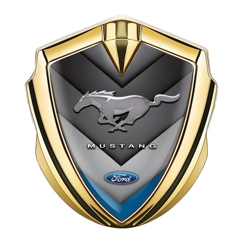 Ford Mustang Fender Emblem Badge Gold V Shaped Elements