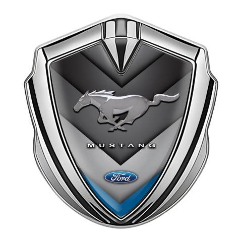 Ford Mustang Fender Emblem Badge Silver V Shaped Elements