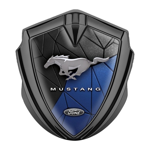 Ford Mustang Fender Metal Emblem Graphite Two Colored Mosaic Design