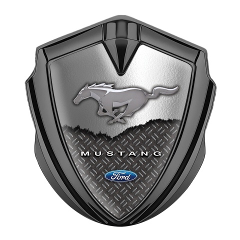 Ford Mustang Trunk Emblem Badge Graphite Half Torn Metal Edition