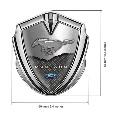 Ford Mustang Trunk Emblem Badge Silver Half Torn Metal Edition