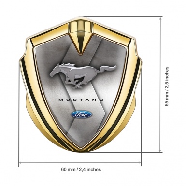 Ford Mustang 3D Car Metal Emblem Graphite Metallic Zig Zag Pattern