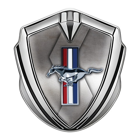 Ford Mustang Bodyside Emblem Silver Metallic Color Logo Design