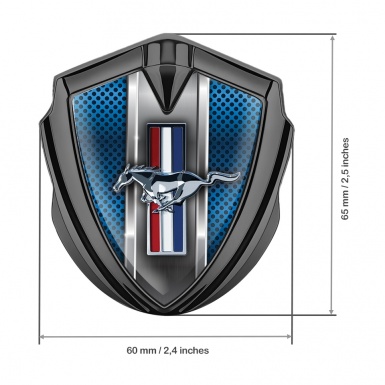 Ford Mustang Trunk Metal Emblem Graphite Blue Mesh Color Edition