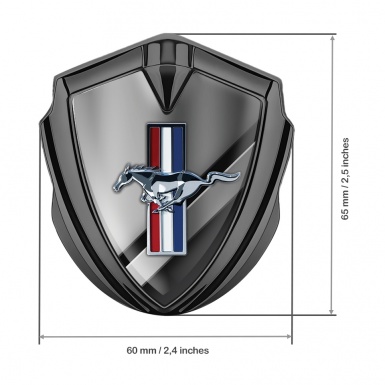 Ford Mustang 3D Car Metal Emblem Graphite Sideway Lines Edition