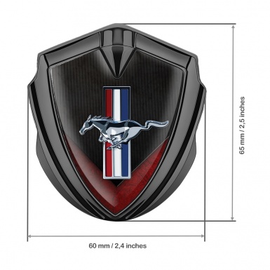 Ford Mustang Bodyside Emblem Graphite Matt Red V Element Design