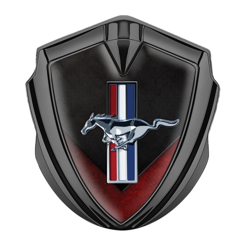 Ford Mustang Bodyside Emblem Graphite Matt Red V Element Design