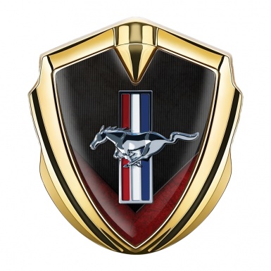 Ford Mustang Bodyside Emblem Gold Matt Red V Element Design