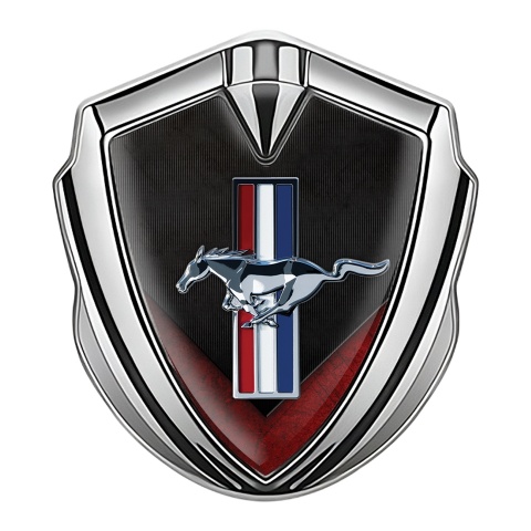 Ford Mustang Bodyside Emblem Silver Matt Red V Element Design