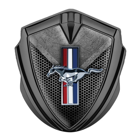Ford Mustang Fender Emblem Badge Graphite Honeycomb Color Design