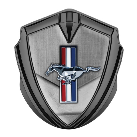 Ford Mustang Trunk Metal Emblem Graphite Scratched Metal Effect