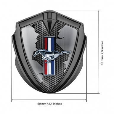 Ford Mustang Trunk Emblem Badge Graphite Grey Hex Cracked Effect