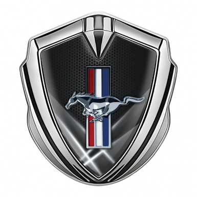 Ford Mustang Self Adhesive Bodyside Emblem Silver Outer Glow Effect