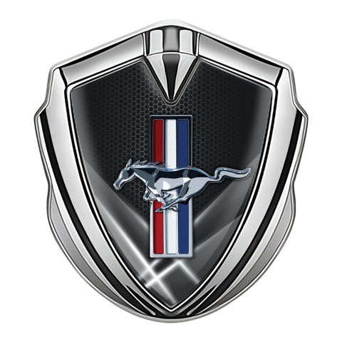 Ford Mustang Self Adhesive Bodyside Emblem Silver Outer Glow Effect