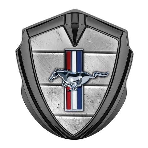 Ford Mustang Fender Emblem Badge Graphite Stone Plates Color Effect