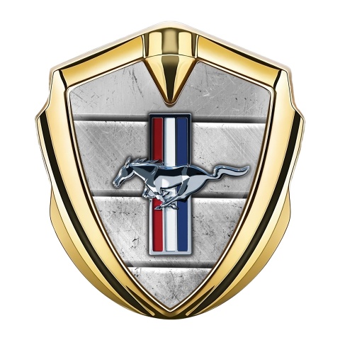 Ford Mustang Fender Emblem Badge Gold Stone Plates Color Effect