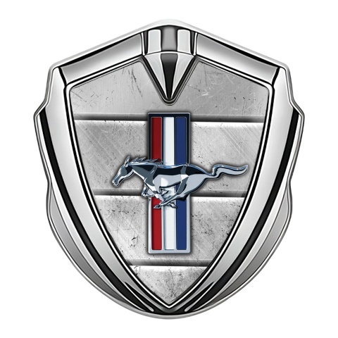 Ford Mustang Fender Emblem Badge Silver Stone Plates Color Effect