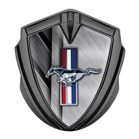 Ford Mustang Trunk Emblem Badge Graphite Stylish Tricolor Logo Design