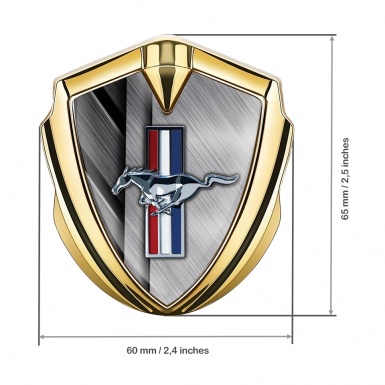 Ford Mustang Trunk Emblem Badge Gold Stylish Tricolor Logo Design