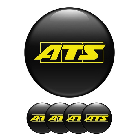 ATS Domed Stickers Wheel Center Cap Yellow Logo