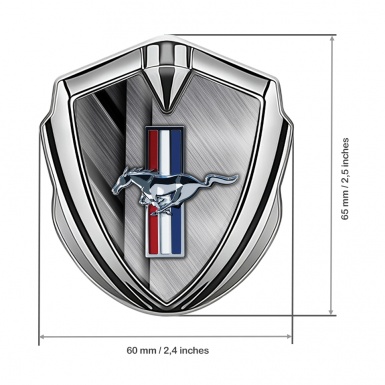 Ford Mustang Trunk Emblem Badge Silver Stylish Tricolor Logo Design