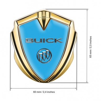 Buick Self Adhesive Bodyside Emblem Gold Blue Base Chrome Logo