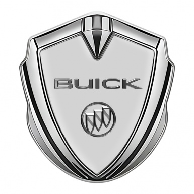 Buick Tuning Emblem Self Adhesive Silver Grey Base Chromed Logo