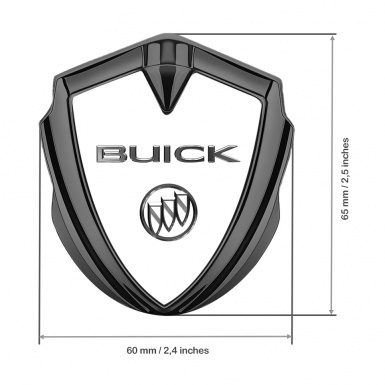 Buick Fender Metal Emblem Graphite White Base Chromed Logo Design