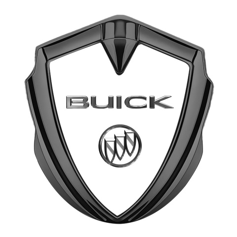 Buick Fender Metal Emblem Graphite White Base Chromed Logo Design