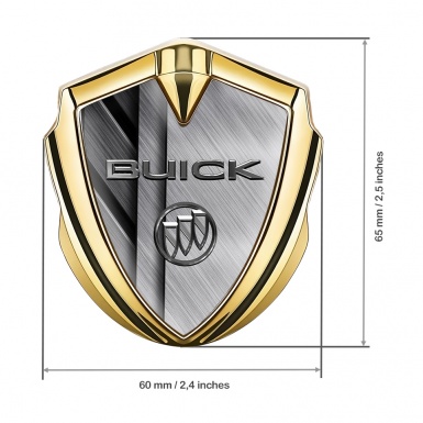 Buick Trunk Metal Emblem Gold Plates Stack Brushed Metal Effect 
