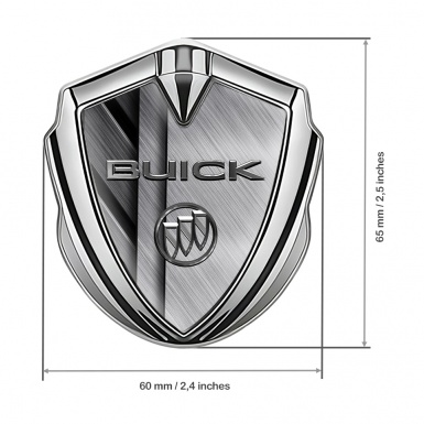 Buick Trunk Metal Emblem Silver Plates Stack Brushed Metal Effect 