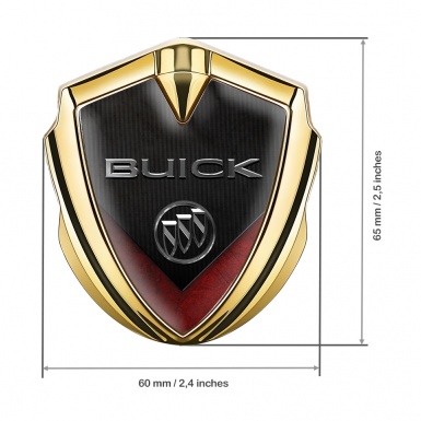 Buick Bodyside Emblem Gold Matt Red V Element Chrome Logo