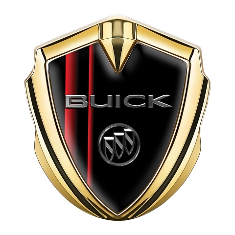 Buick Tuning Emblem Self Adhesive Gold Red Lanes Chrome Logo