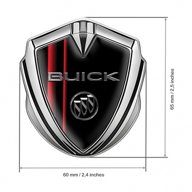 Buick Tuning Emblem Self Adhesive Silver Red Lanes Chrome Logo