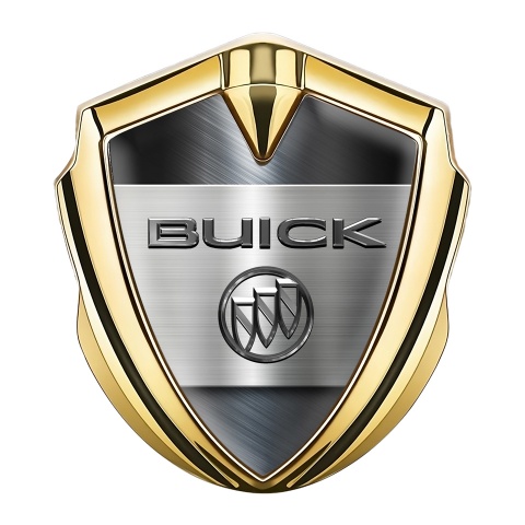 Buick 3D Car Metal Emblem Gold Brushed Metal Plate Edition