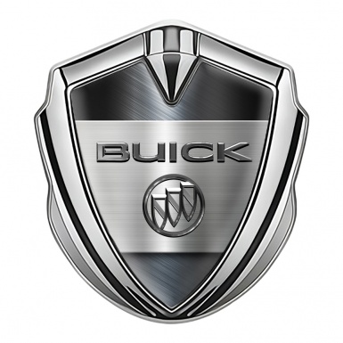 Buick 3D Car Metal Emblem Silver Brushed Metal Plate Edition