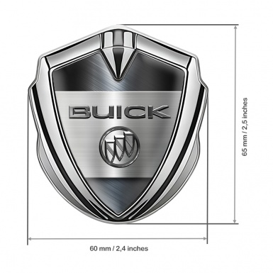 Buick 3D Car Metal Emblem Silver Brushed Metal Plate Edition