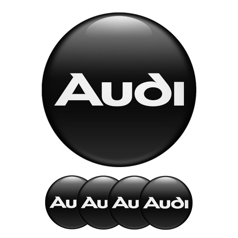 Audi Silicone Stickers Center Hub Retro White Logo