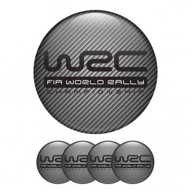 WRC Wheel Center Cap Domed Stickers Carbon Logo 